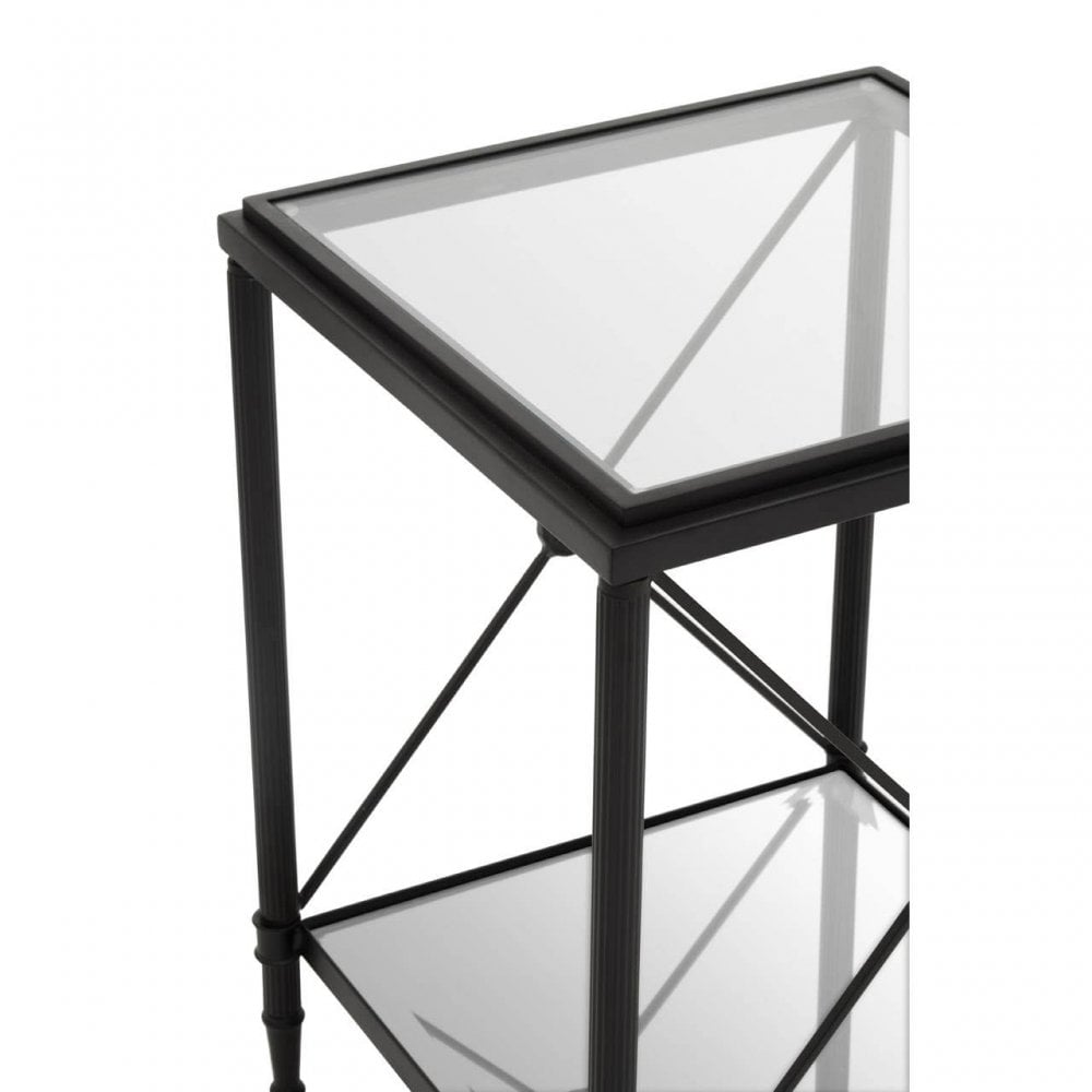 Vertex Square Black Finish Side Table