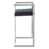 Flora Bar Stool With Silver Frame