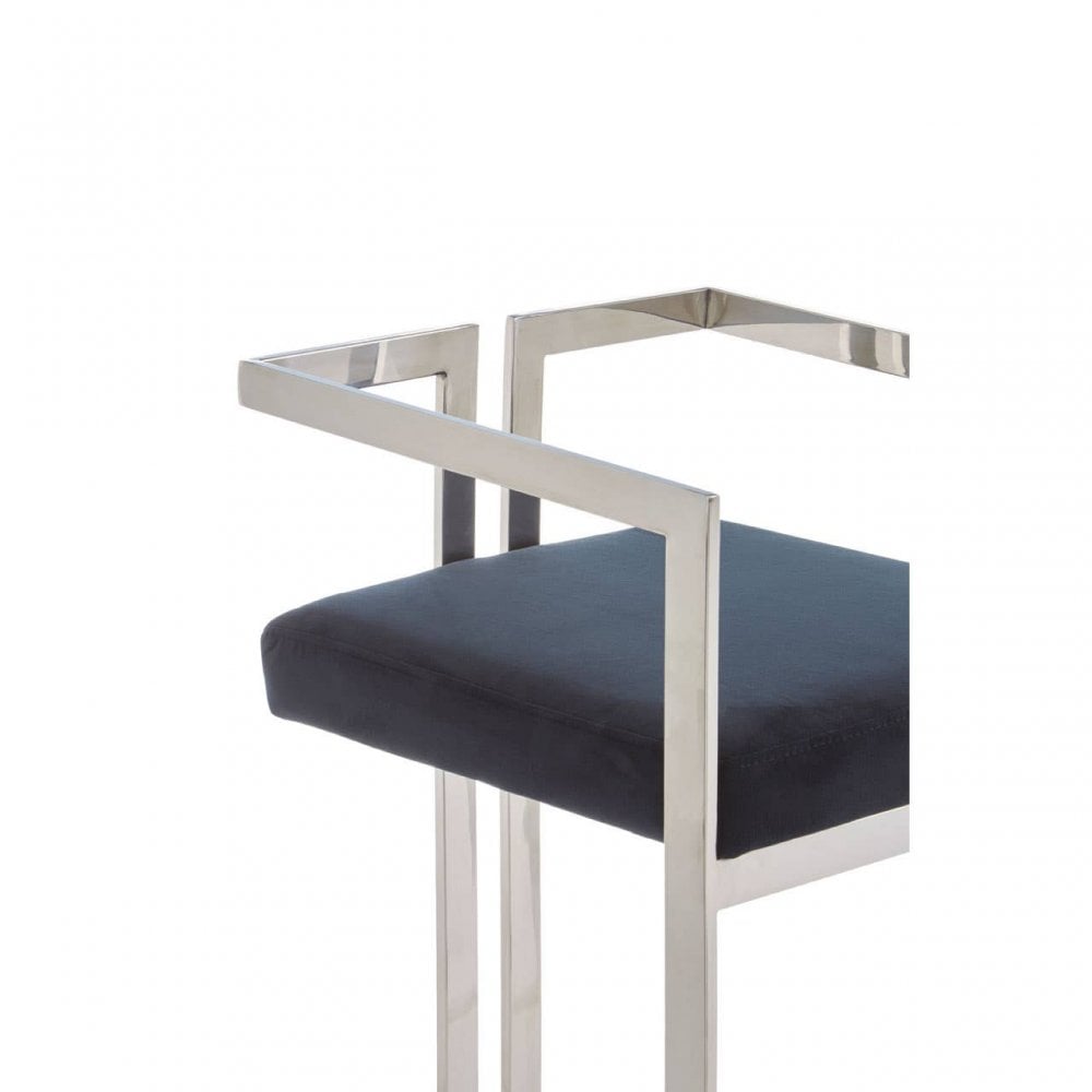Flora Bar Stool With Silver Frame