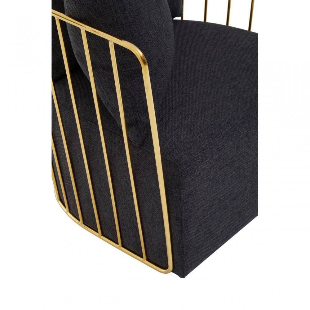 Flora Black Fabric Chair