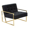 Flora Black Velvet Chair
