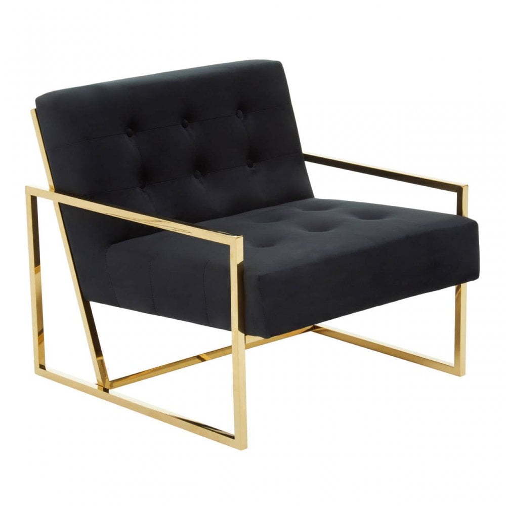 Flora Black Velvet Chair