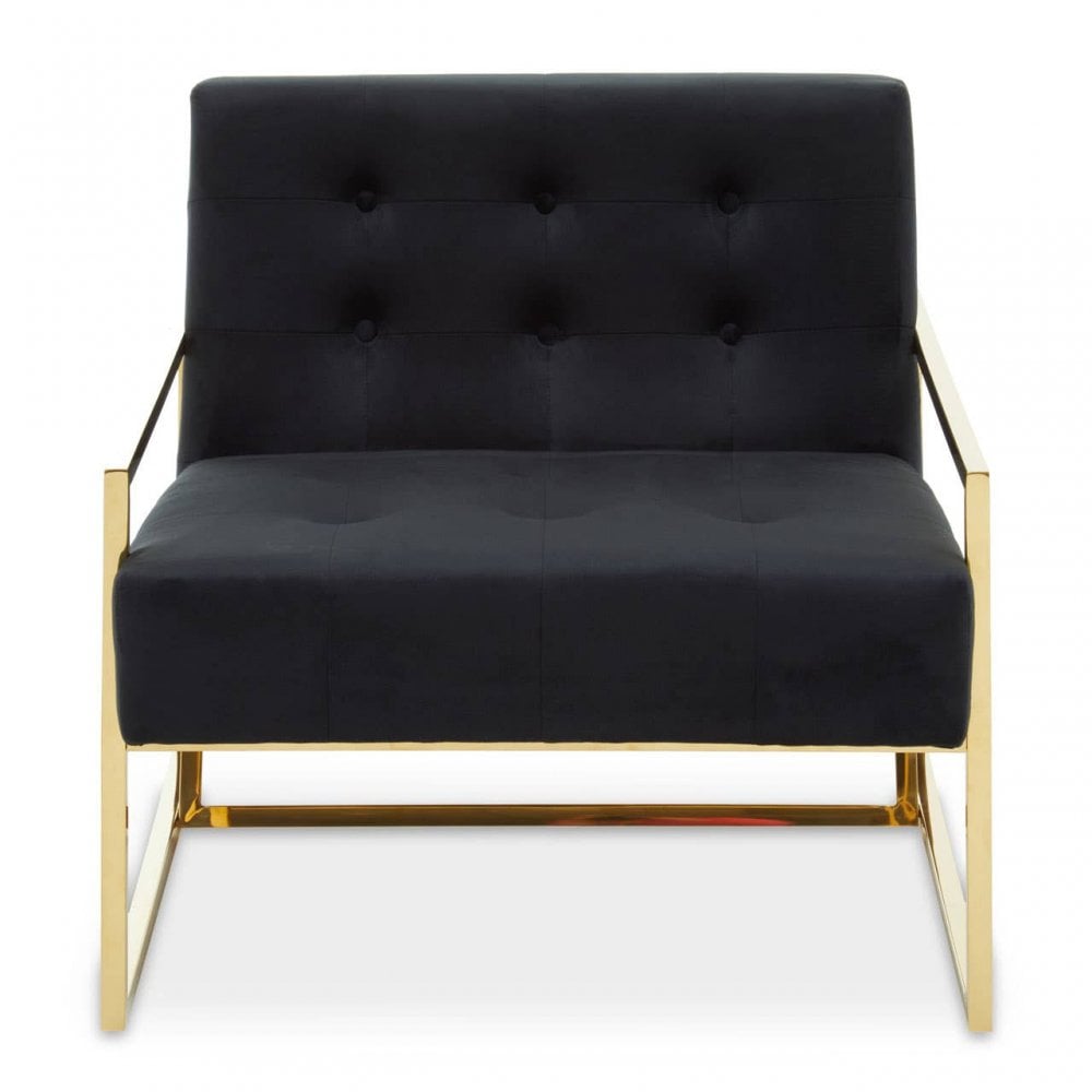 Flora Black Velvet Chair