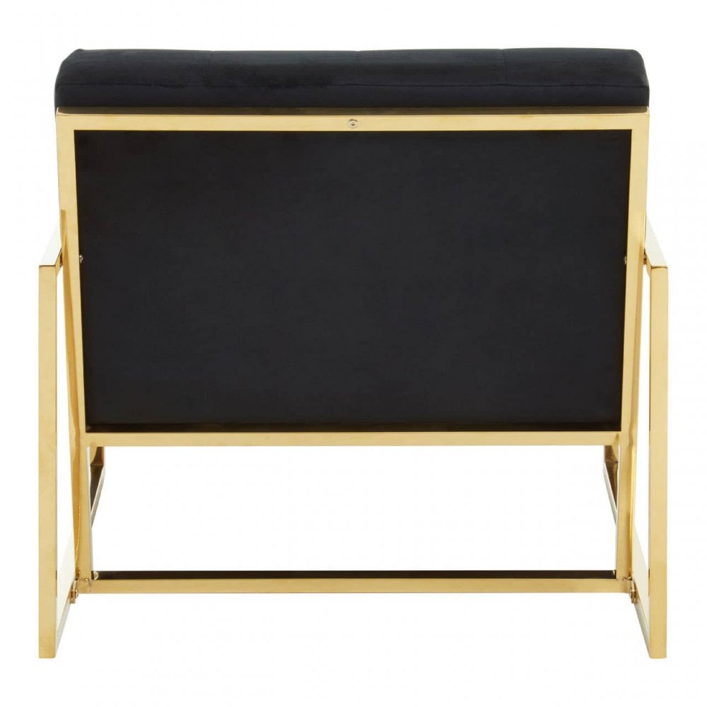 Flora Black Velvet Chair
