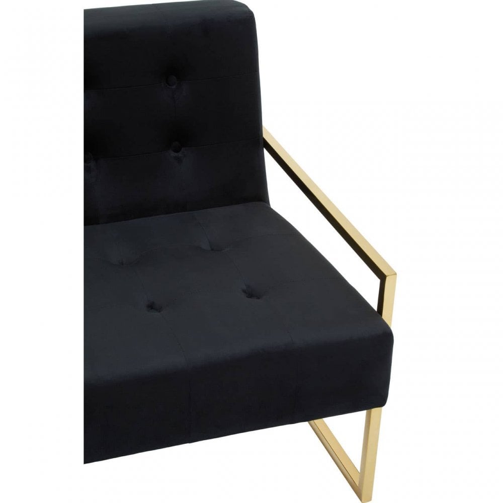 Flora Black Velvet Chair