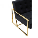 Flora Black Velvet Chair