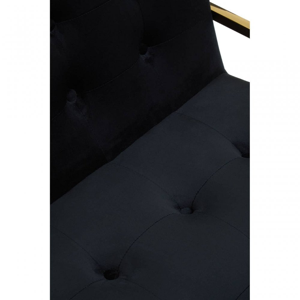 Flora Black Velvet Chair