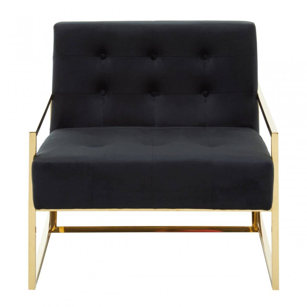 Flora Black Velvet Chair