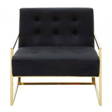 Flora Black Velvet Chair