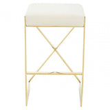 Flora Ivory And Gold Finish Bar Stool