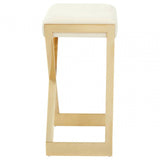 Flora Ivory And Gold Finish Bar Stool