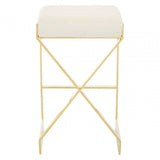 Flora Ivory And Gold Finish Bar Stool