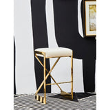 Flora Ivory And Gold Finish Bar Stool