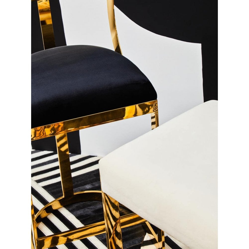 Flora Ivory And Gold Finish Bar Stool