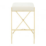 Flora Ivory And Gold Finish Bar Stool