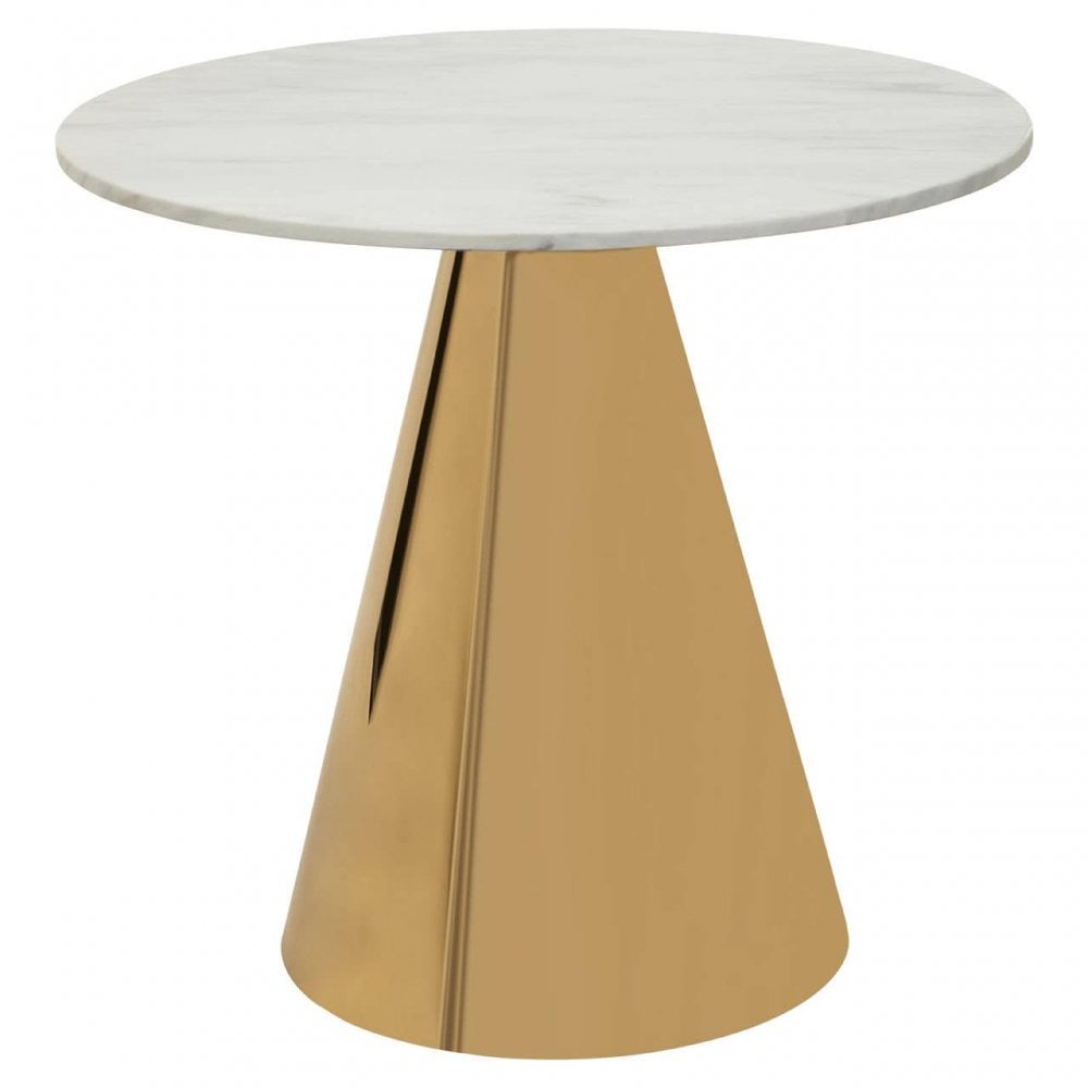Flora Round White Marble Top Dining Table