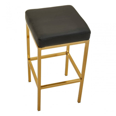 Elara Black Pu Bar Stool