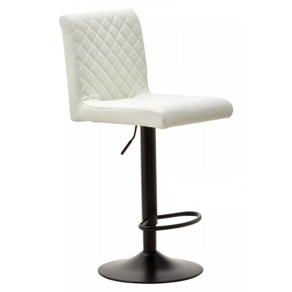 Elara High Back White Leather Effect Bar Chair
