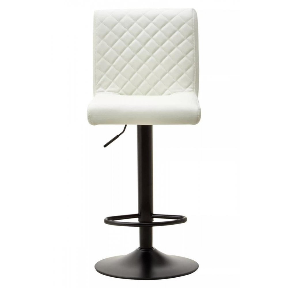Elara High Back White Leather Effect Bar Chair