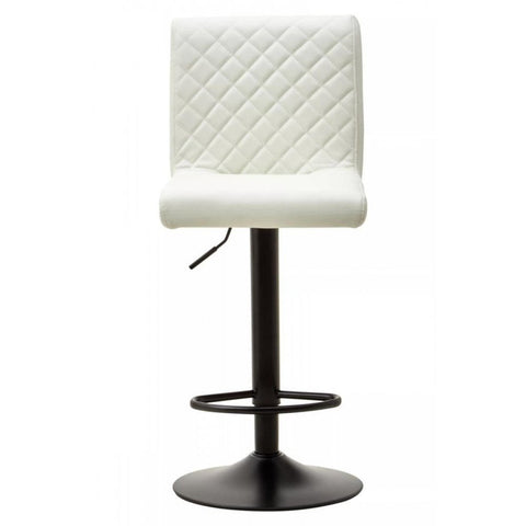 Elara High Back White Leather Effect Bar Chair