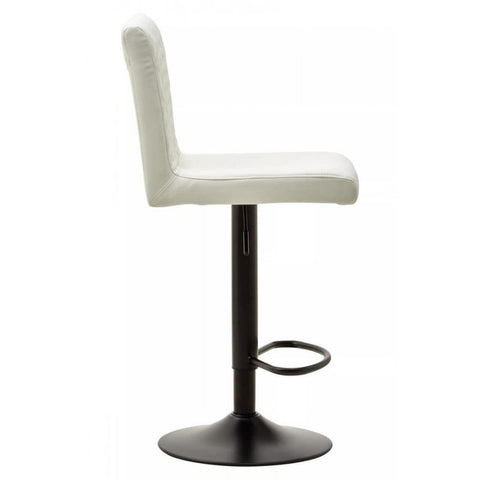 Elara High Back White Leather Effect Bar Chair
