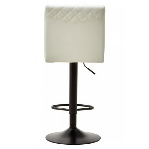 Elara High Back White Leather Effect Bar Chair