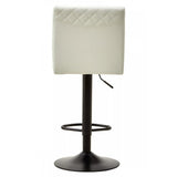 Elara High Back White Leather Effect Bar Chair