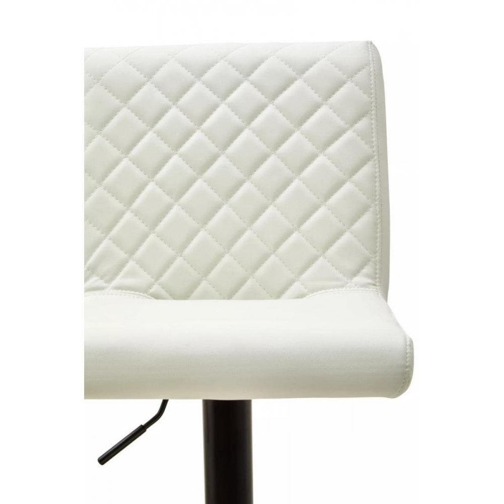 Elara High Back White Leather Effect Bar Chair