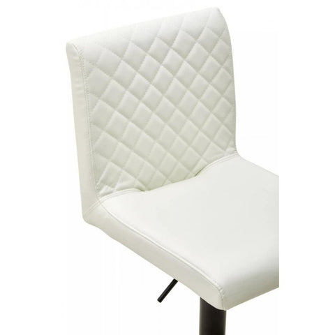 Elara High Back White Leather Effect Bar Chair