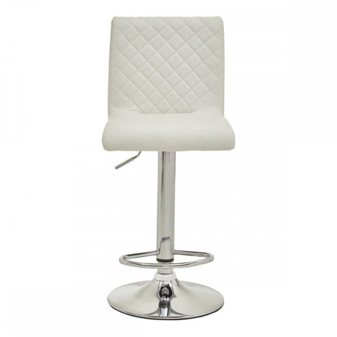 Elara White And Chrome Bar Stool