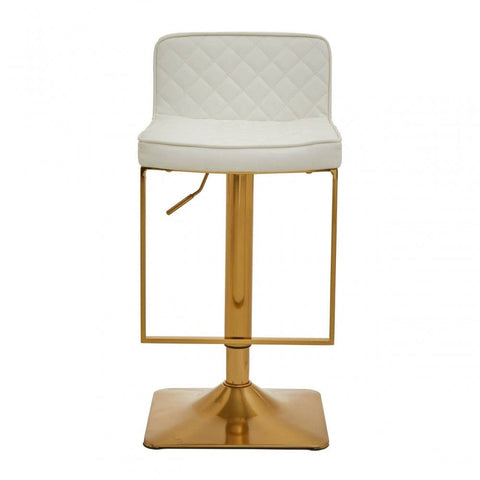 Elara White And Gold Bar Stool