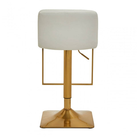 Elara White And Gold Bar Stool