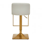 Elara White And Gold Bar Stool