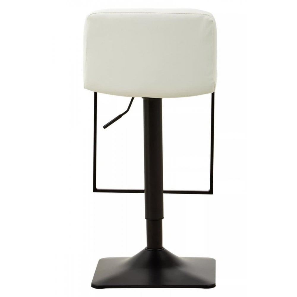 Elara White Leather Effect and Black Base Bar chair