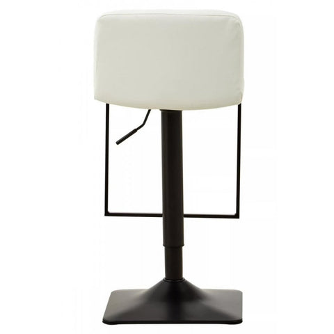 Elara White Leather Effect and Black Base Bar chair