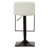 Elara White Leather Effect and Black Base Bar chair