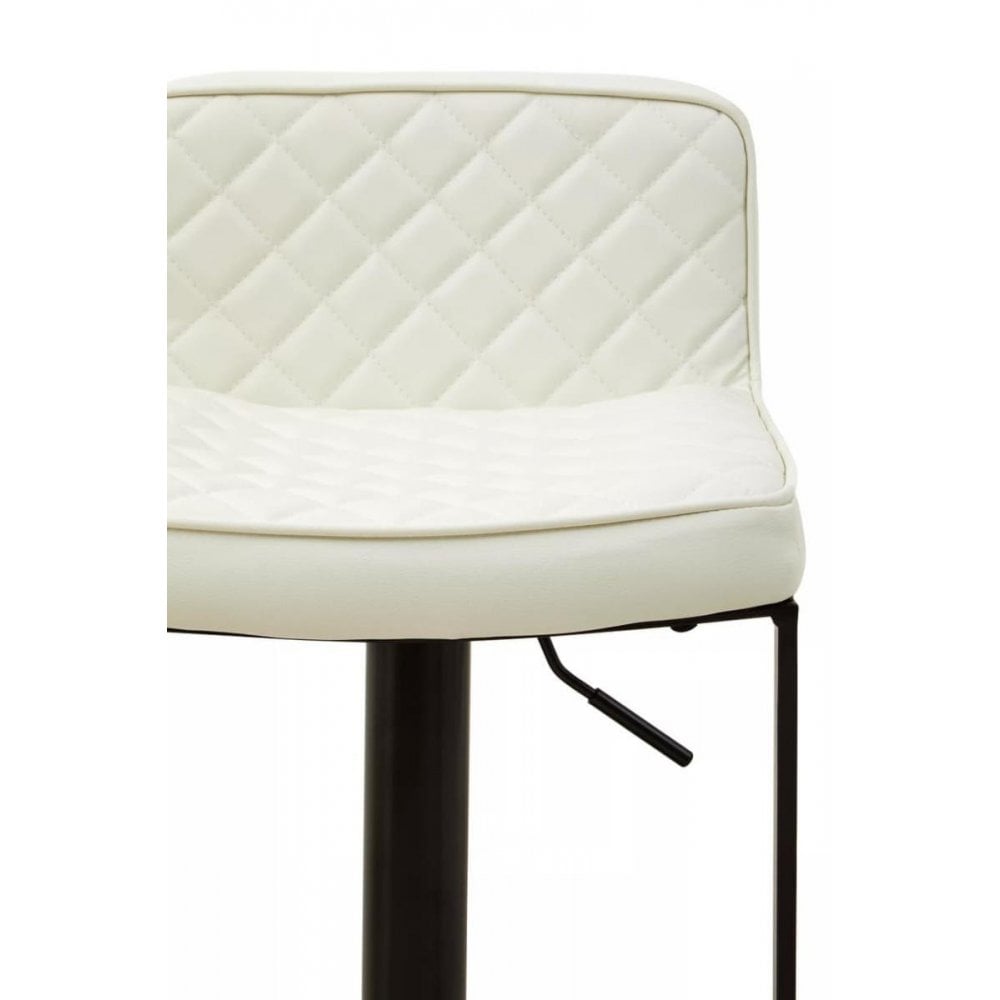 Elara White Leather Effect and Black Base Bar chair