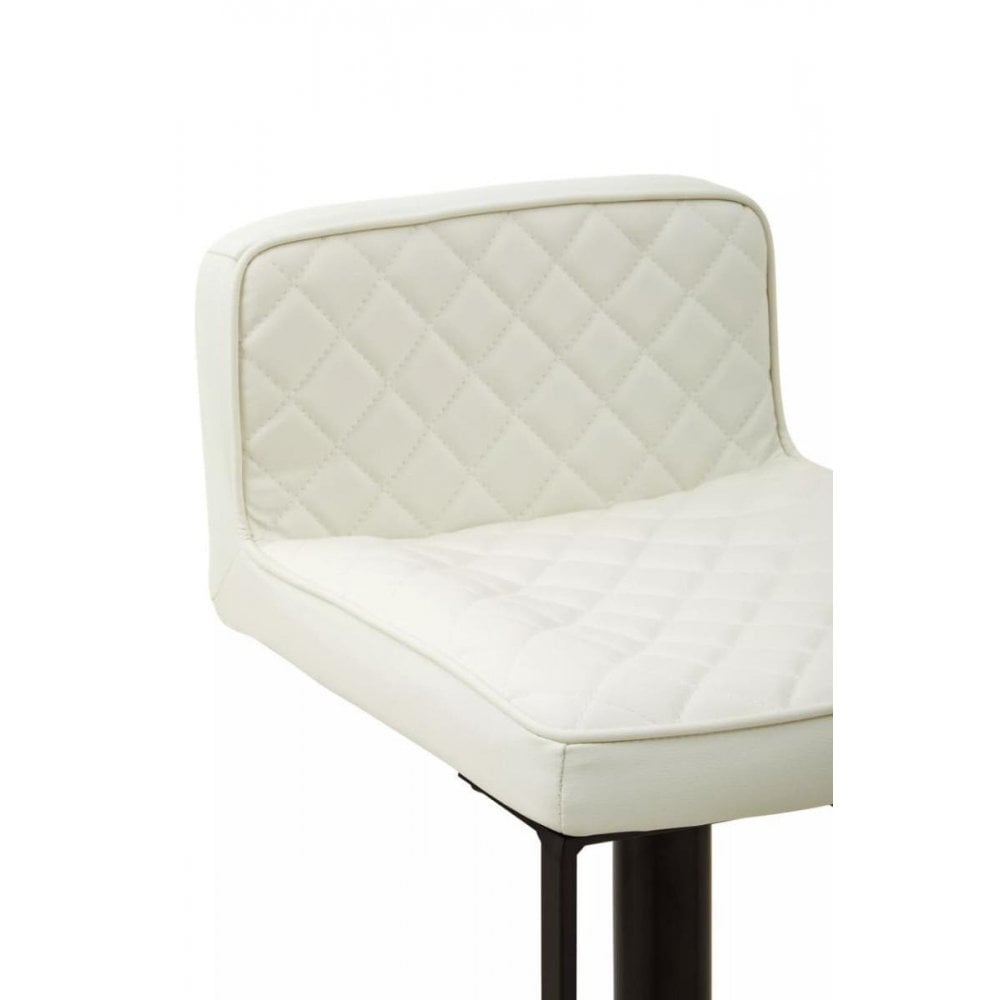 Elara White Leather Effect and Black Base Bar chair