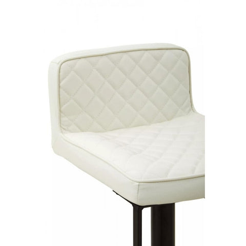 Elara White Leather Effect and Black Base Bar chair