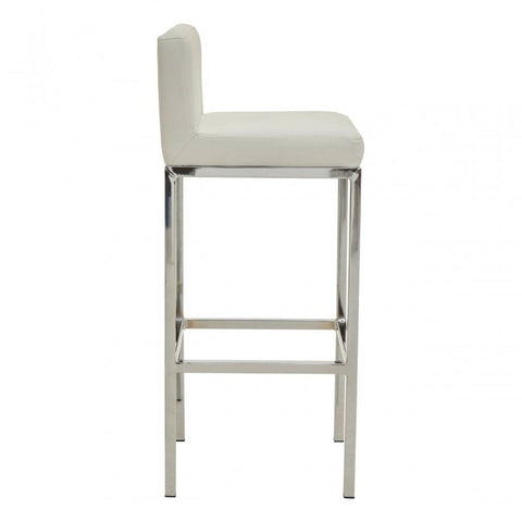 Elara White Pu Bar Chair