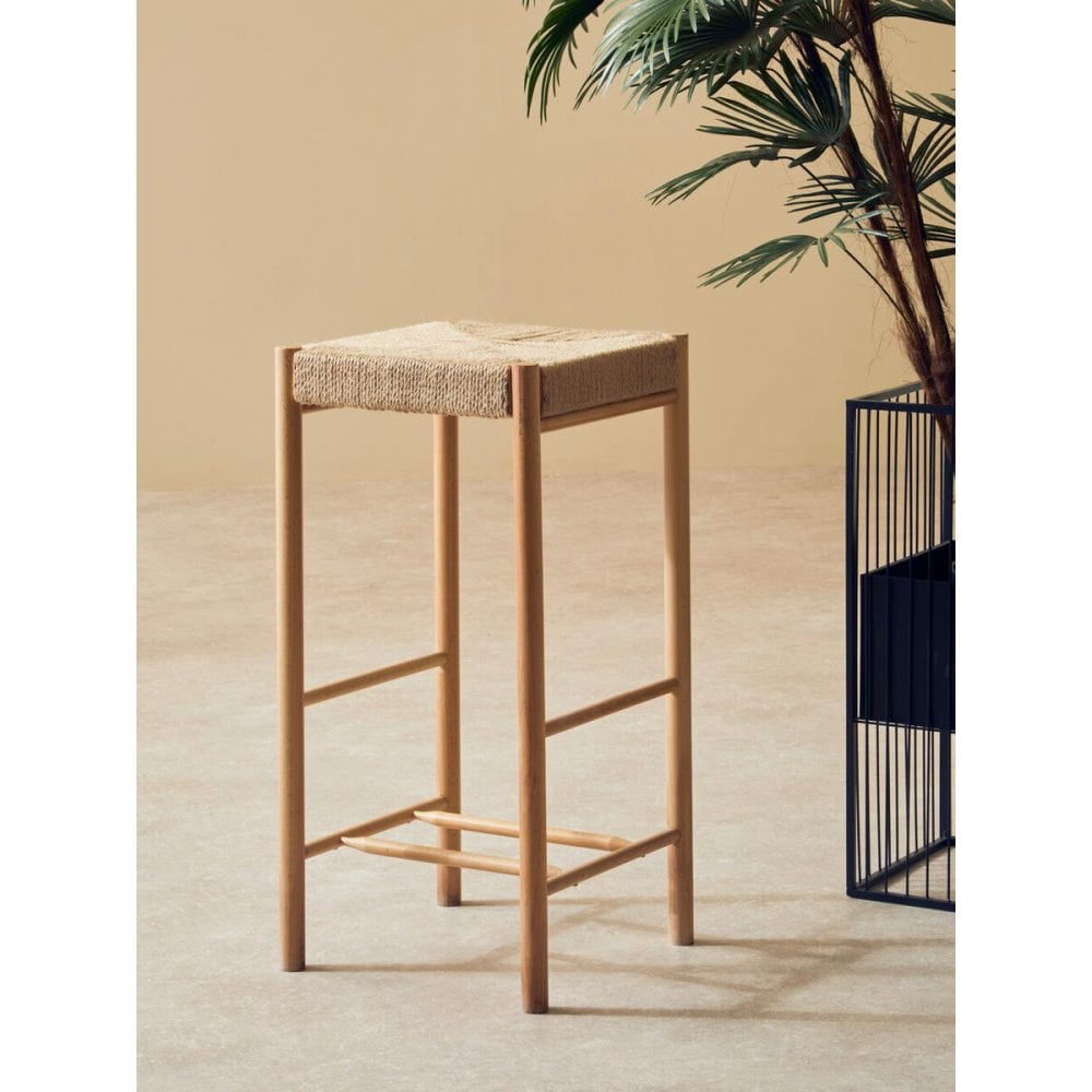 Java Natural Wood Bar Stool