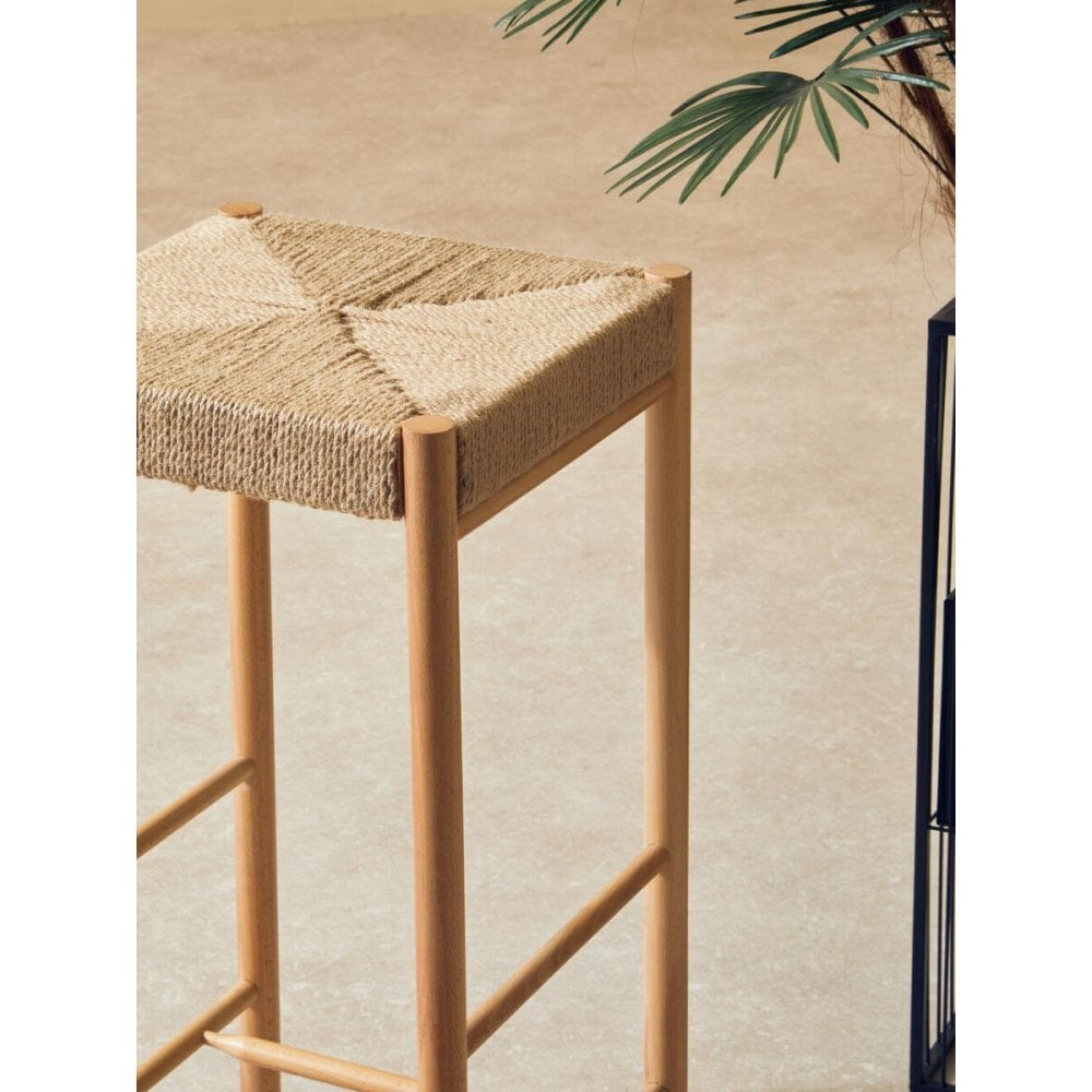 Java Natural Wood Bar Stool