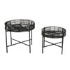Kalimantan Set Of 2 Black Rattan Side Tables