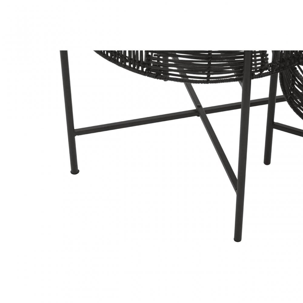 Kalimantan Set Of 2 Black Rattan Side Tables