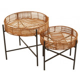 Kalimantan Set Of 2 Natural Rattan Side Tables