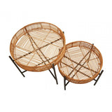 Kalimantan Set Of 2 Natural Rattan Side Tables