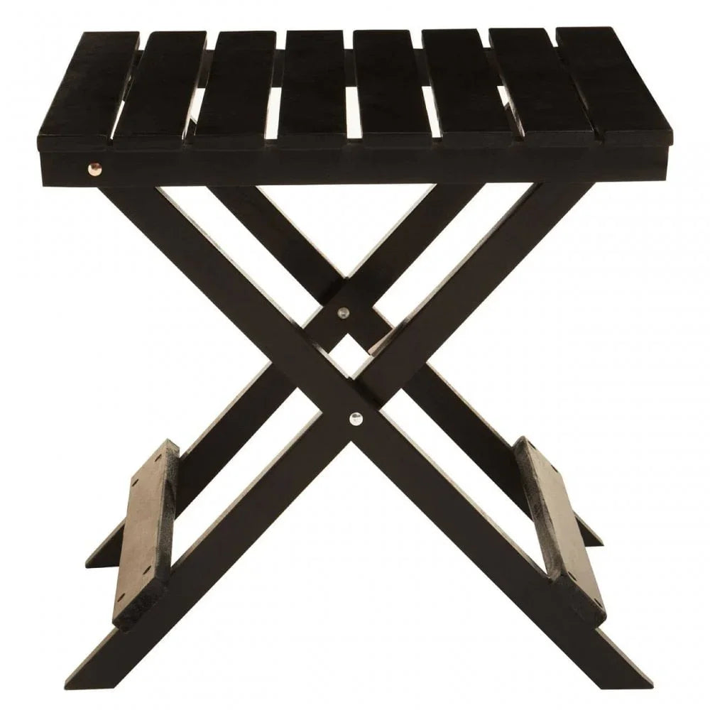 Maritime Black Wood Folding Table