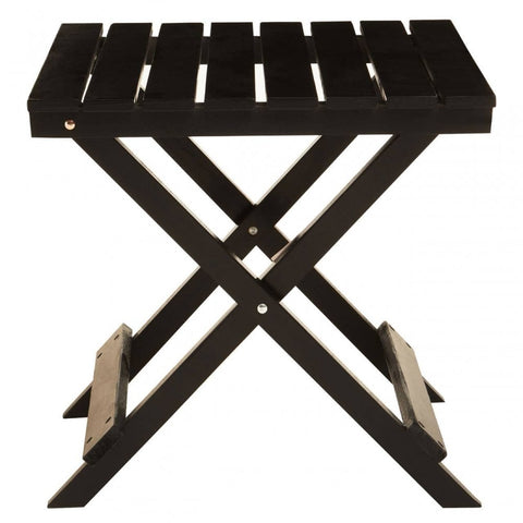 Maritime Black Wood Folding Table