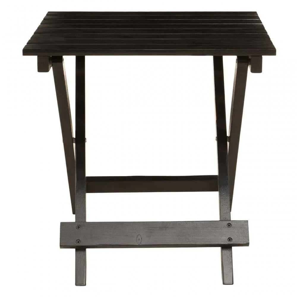 Maritime Black Wood Folding Table