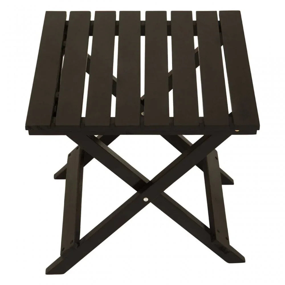 Maritime Black Wood Folding Table